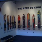 History of the snowboards at the Burton Snowboards Headquarters in Burlington, VT