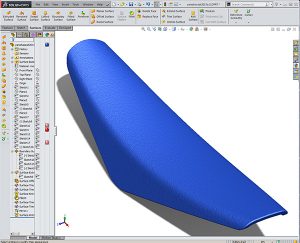 Yamaha YZ450 Saddle created for the Design-engine Solidworks Surfacing class