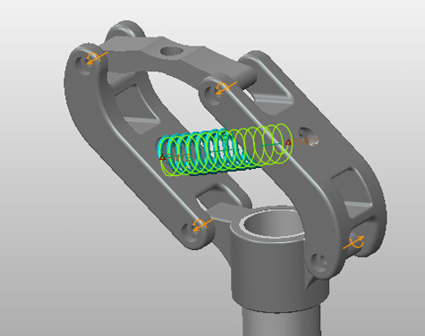 Creo Bicycle Seat Mechanism example using springs & Dampener