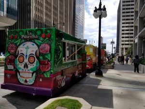Chicago Food Trucks lined up ready for service