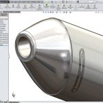 Motorcycle Exhaust Created using Solidworks top down design