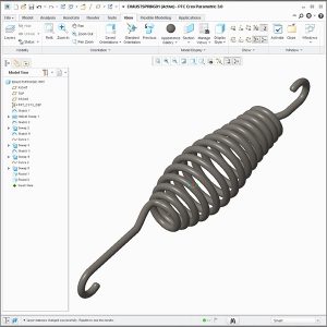 This exhaust spring model can use both curves and surface or a solid sweep to complete the model